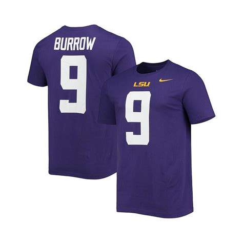 Nike Mens Joe Burrow Purple Lsu Tigers Alumni Name And Number Team T