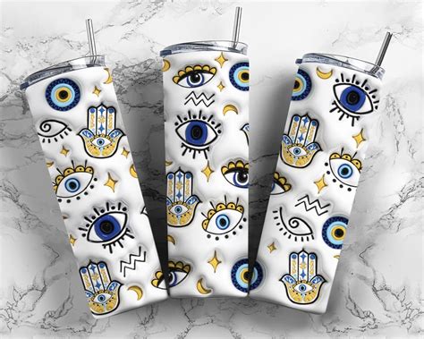 Evil Eye 20oz Skinny Tumbler Sublimation Designs For Straight Tapered