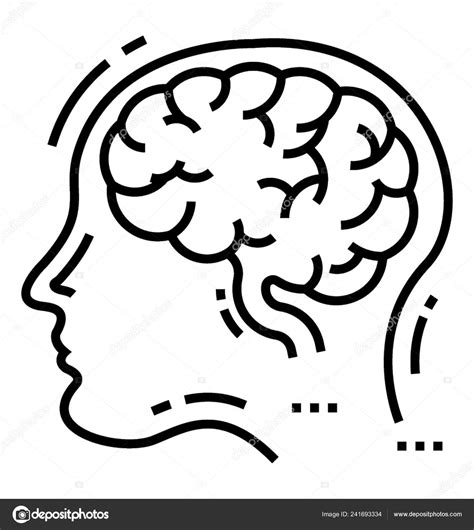 Human Brain Cerebrum Line Vector Icon Stock Vector Image By ©prosymbols