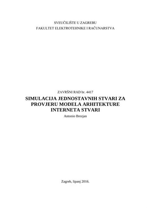 PDF Simulacija Jednostavnih Stvari Za Provjeru Modela Da