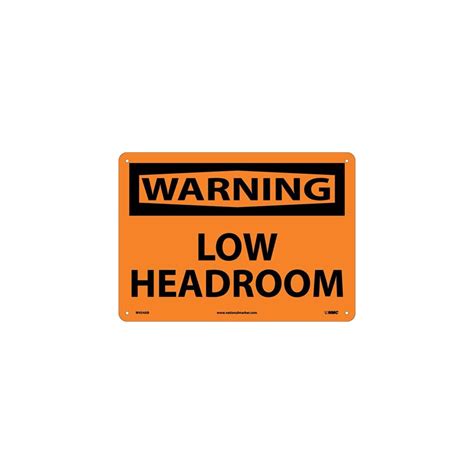 Accuformnmc Mecr Osha Warning Safety Sign Low Headroom English