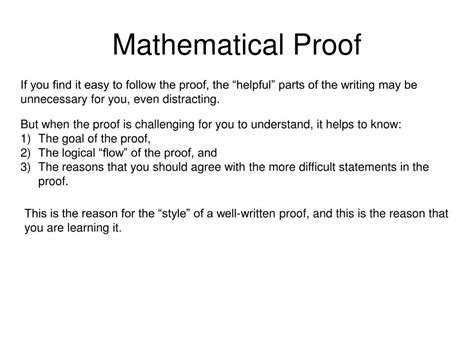 PPT - Mathematical Proof PowerPoint Presentation, free download - ID:3111958