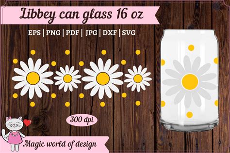 Daisy Svg For Beer Libbey Can Glass 16 O Graphic By Magic World Of