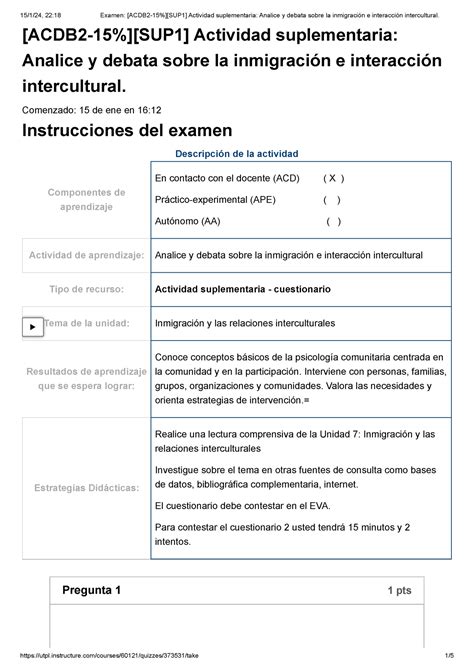 Examen ACDB 2 15 SUP 1 Actividad Suplementaria Analice Y Debata