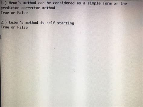 Solved 1.) Heun's method can be considered as a simple form | Chegg.com