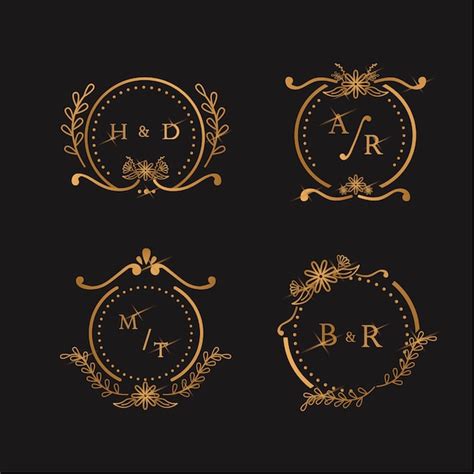 Concepto De Monogramas De Boda Elegante Vector Gratis