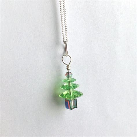 Christmas Tree Necklace Swarovski Christmas Tree Necklace