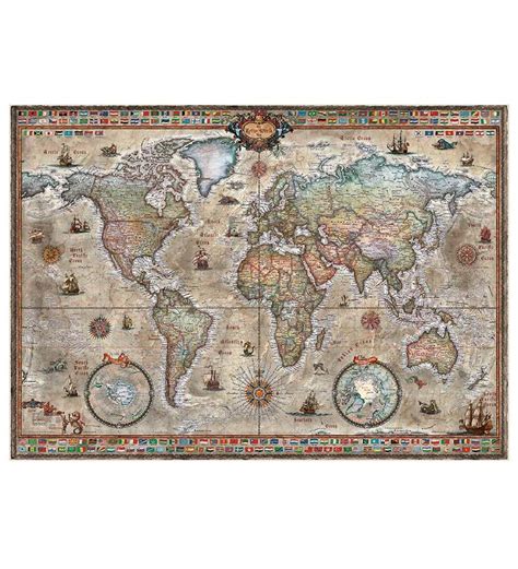 Heye Puzzle Puslespil Retro World Map Brikker