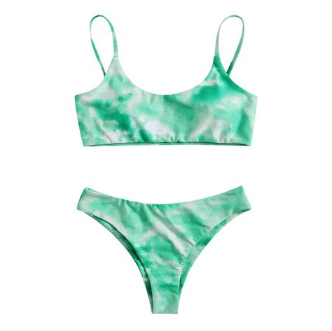 Womens Bikinis Women S Sexy Tie Dye Print Brazilian Bikini Set High Cut Two Piece Swimsuit Sexy