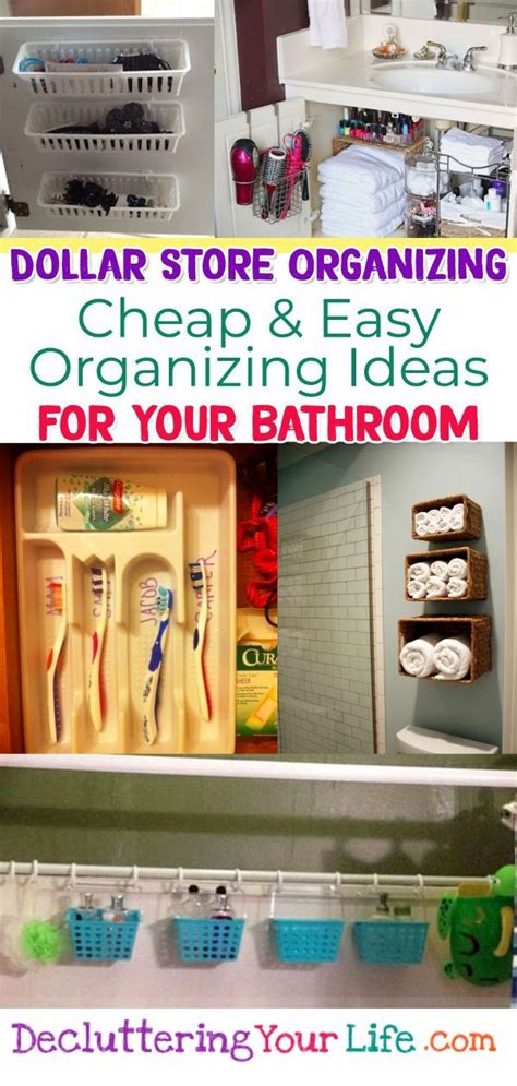 Dollar Tree Bathroom Storage Ideas To Organize Small Cluttered Bathroom