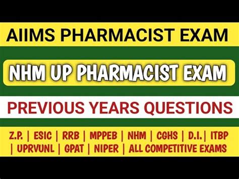 AIIMS Pharmacist Question Paper UP NHM Pharmacist Exam Preparation