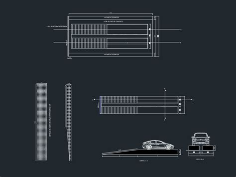 Details Of Car Wash Ramps In Autocad Download Cad Free 8808 Kb