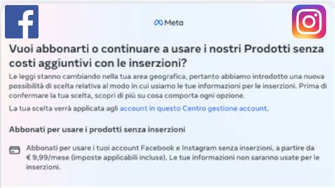 Facebook E Instagram A Pagamento Arrivano I Primi Messaggi Cosa