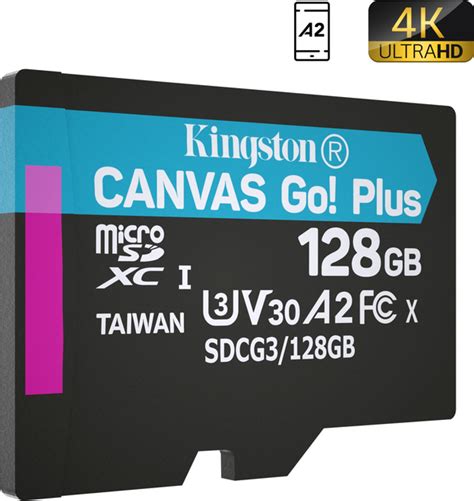 Карта памяті Kingston Microsdxc 128gb Canvas Go Plus Class 10 Uhs I U3 V30 A2 Sdcg3128gbsp