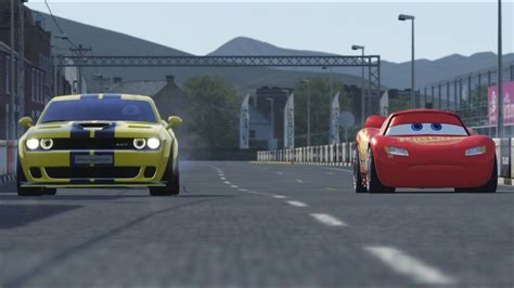 Lightning Mcqueen Vs Dodge Challenger Srt Hellcat Wide Body At