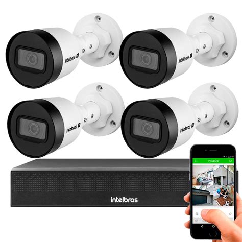 Kit 04 Câmeras IP Full HD Intelbras VIP 3220 B NVD 1304 na Tudo