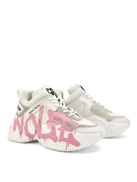 Naked Wolfe Track Sneakers White Pink Logo Skroutz Gr