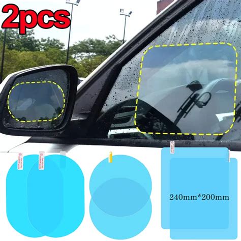 2pcs Car Rearview Mirror Film Sticker Side Window Rainproof Clear Film