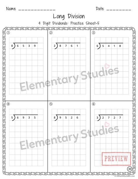 3 Digit By 1 Digit Long Division With Remainders With Grid Worksheets Library