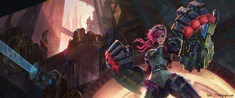 The Piltover Enforcer Vi League Of Legends 8k Wallpaper Download