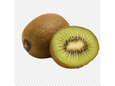 Premium Psd A Kiwi Fruit Cut In Half With A Half Cut In Half