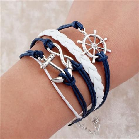 Infinity Leather Charm Bracelet Over 15 Styles Leather Charm Bracelets Leather Anchor