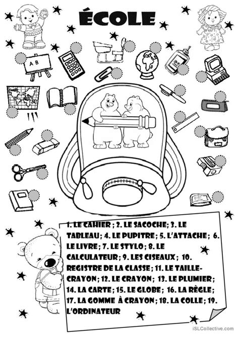 lecole francais fle fiches pedagogiques