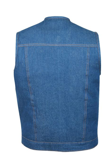 Cut Off Blue Denim Mens Womens Vest Waiscoat Gilet Biker Motorcycle