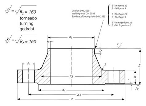 DIN 2633 PN16 Weldin Neck Flanges Dimensons | China Hebei Haihao Flange ...