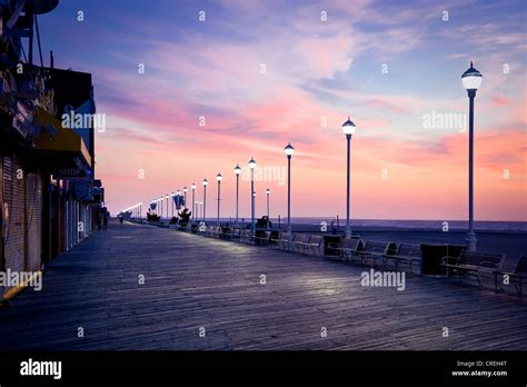 Boardwalk Sunrise, Ocean City Maryland USA Stock Photo - Alamy