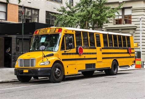 School Bus in Manhattan, New York City Stock Image - Image of truck ...