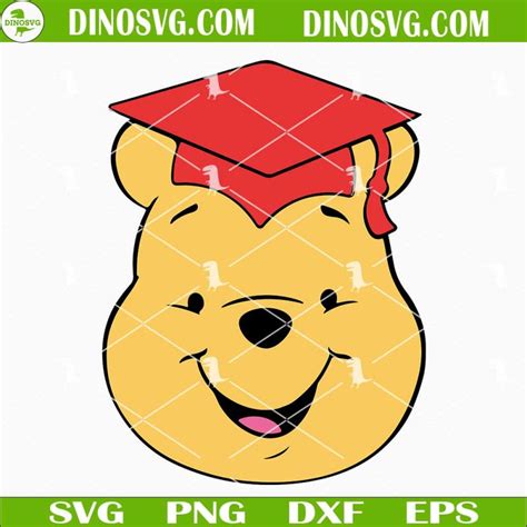 Winnie The Pooh Graduation Cap SVG Disney Graduate SVG School Cartoon