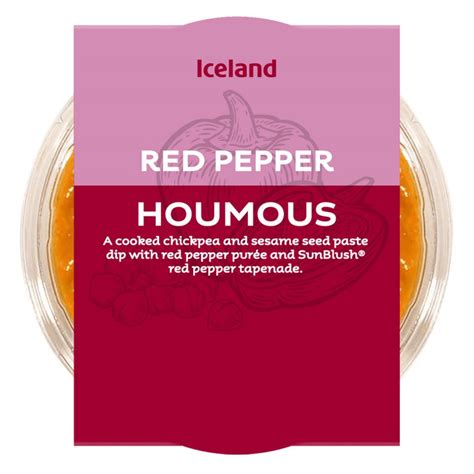 Iceland Red Pepper Houmous 200g Dips Iceland Foods