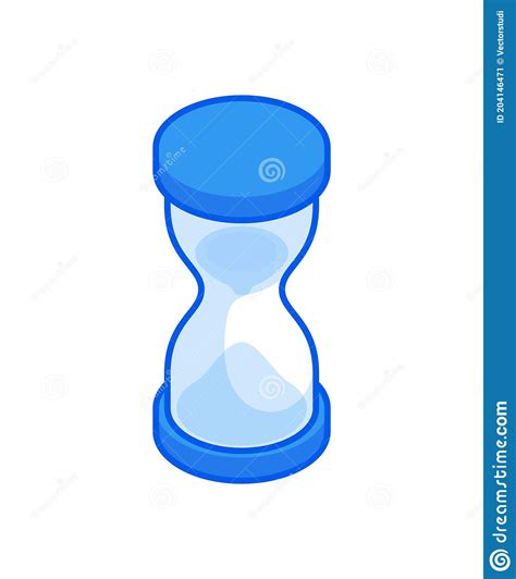 Hourglass Isometric Icon Antique Time Meter With Sand In Glass Flask Stock Vector