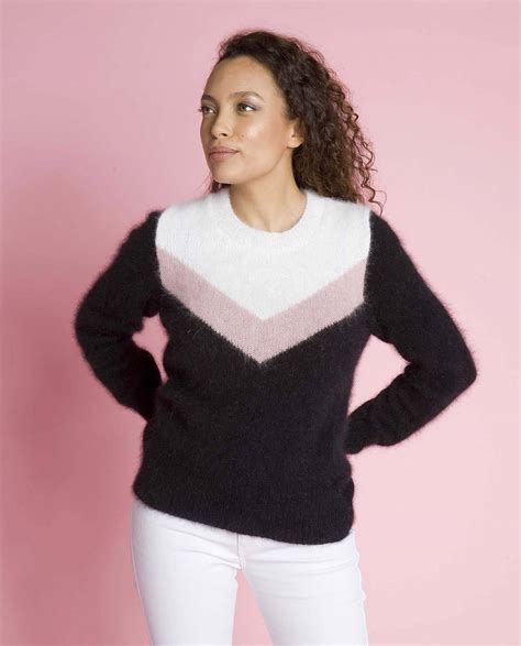 MODÈLE PULL CHEVRONS PHIL PUR ANGORA Modèles Femme Phildar Happywool