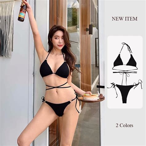 Swimsuit Women S Backless Lace Up Bikini Two Piece Swimsuit European