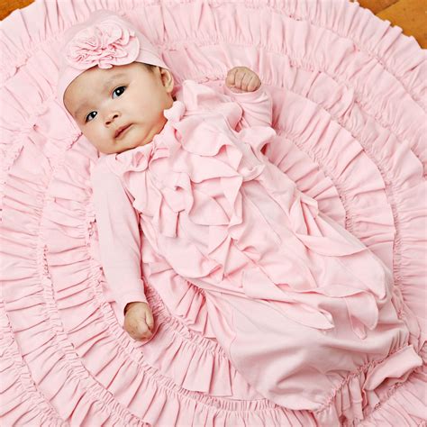 Lemon Loves Layette Angel Newborn Gown for Baby Girls in Pink