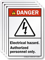 Danger Electrical Hazard Authorized Personnel Only Label Sku Lb