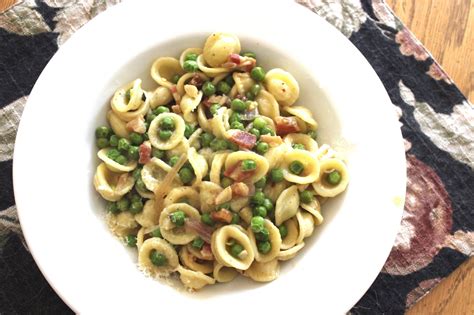 Orecchiette Pasta With Peas Pancetta Homemade Italian Cooking