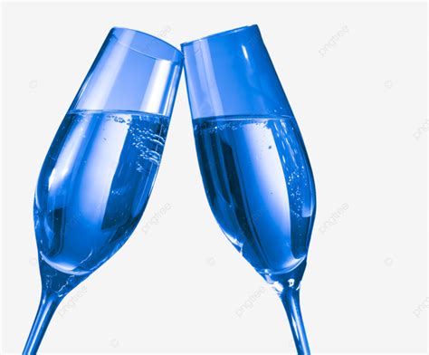 Golden Bubbles In Blue Light With Two Champagne Flutes Couple Fizz