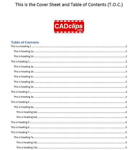 REVIT Rocks !: MS Word Tutorial Heading Styles and Table Of Contents