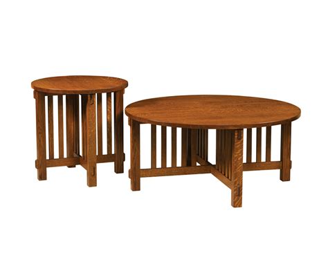 Rio Mission Round Occasional Tables Pa Dutch Woodcraft