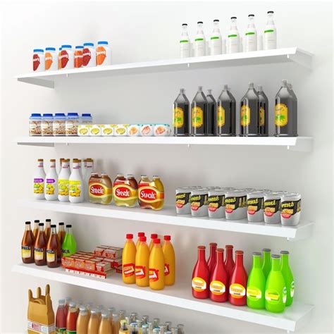 A Shelf With Bottles Of Soda And Orange Soda Premium Ai Generated Image