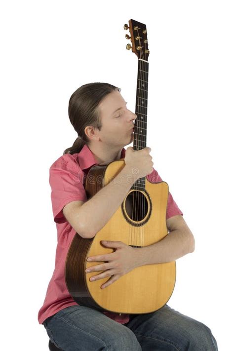 Male Guitarist Holding His Guitar Stock Photo Image Of Music Sound