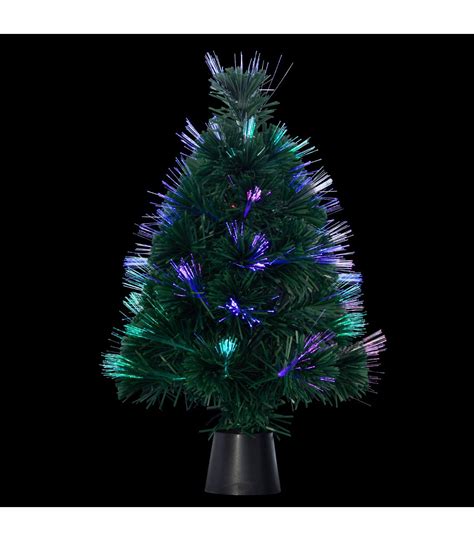 Sapin Artificiel Vert En Fibre Optique Multicolore H 45 Cm Orca