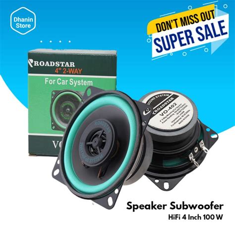 Jual Speaker Subwoofer Subwofer Woofer Spiker Audio Mobil 4 Inch Full