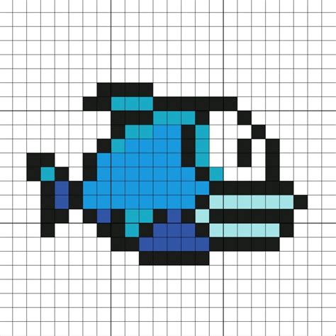 Minecraft Fish Pixel Art Grid