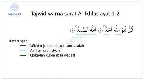 Tajwid Surat Al Ikhlas Ayat 1 4 Lengkap Dengan Penjelasannya Tahsin