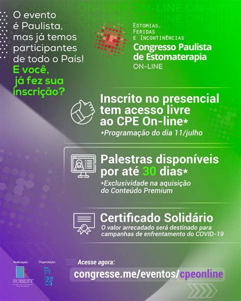 Certificado Solidário Congresso Paulista de Estomaterapia On line