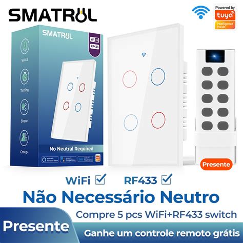 Smatrul Tuya Wifi Interruptor De Parede Inteligente Rf Mhz Sem